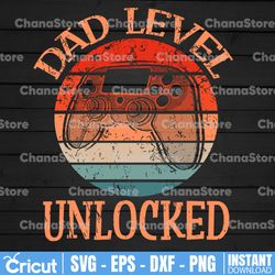 funny new dad png, dad level unlocked png, gaming png, first time dad, father's day gift idea, new super dad announcemen