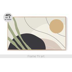 samsung frame tv art abstract beige boho neutral geometric minimalist, frame tv art digital download 4k file | 557