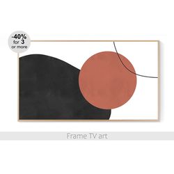 Samsung Frame TV art Digital Download, Frame Tv art abstract terracotta geometric minimalist line boho modern | 549