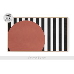 Frame Tv Art download, Samsung Frame TV art abstract geometric black and white terracotta minimalist boho modern | 550