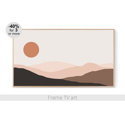 Samsung Frame TV Art Digital Download, Frame TV art landscape abstract neutral boho modern geometric mountain | 554