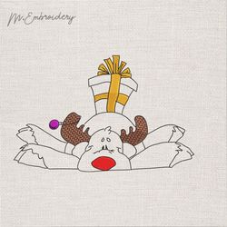 christmas deer machine embroidery design download