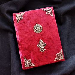 Magical grimoire for new green witch Gothic handmade book of shadow Wiccan spell book for magic with text