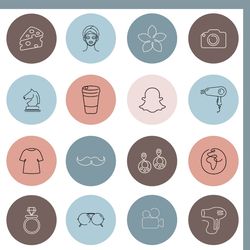100 lifestyle instagram highlight icons. aesthetic instagram highlights images. colors ig highlights cover