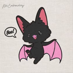applique pretty bat embroidery design download