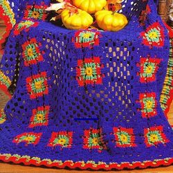 Vintage Afghan Plaid Crochet Pattern, Afghan Knitted Blanket. Incredibly beautiful Afghan PDF