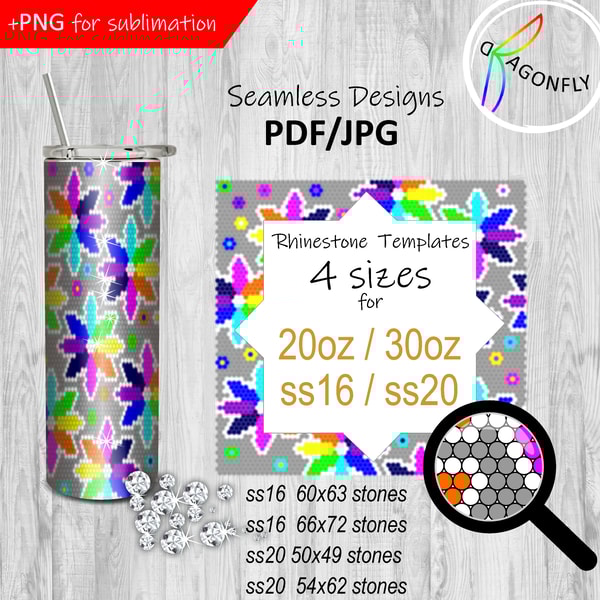 Rhinestone Tumbler Template / SS16_SS20 / 20OZ_30OZ / 4 size - Inspire ...