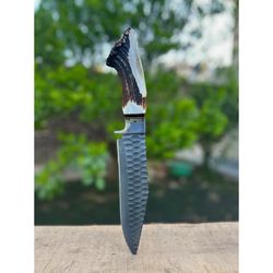 Handmade Stag Handle Forged Bowie Knife Hunting Knife Custom Bowie Hunting Knife