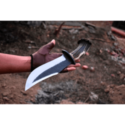 hand forged custom stag handle d2 carbon steel bowie knife forged hunting knife usa