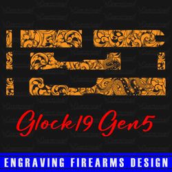 engraving firearms design glock19 gen5 scroll and snake design