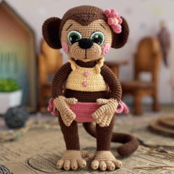 Monkey doll amigurumi crochet pattern English PDF