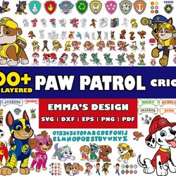paw patrol svg bundle, layered design vector files, svg for cricut, png, dxf, svg, eps, bundle svg - download