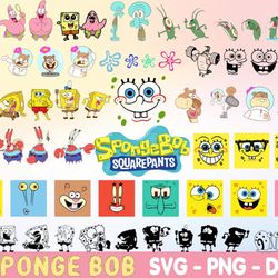 sponge bob svg bundle, layered design vector files, svg for cricut, png, dxf, svg, eps, bundle svg - download
