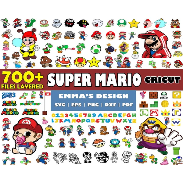 Mario Controller Svg Super Mario Svg Bundle, Mario Svg,Layered Design Vector File | Inspire ...