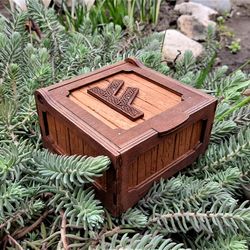 Jewelry box with rune FEHU. Money and jewelry box. Wooden custom jewelry box