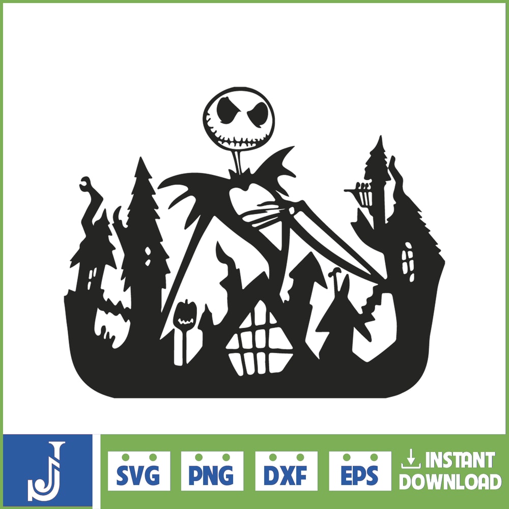 Jack Skellington Svg Layered Item, Jack Skellington Circular Face Svg, Jack Skellington Face Clipart, Cricut, Cut File, Sillhouette (165).jpg