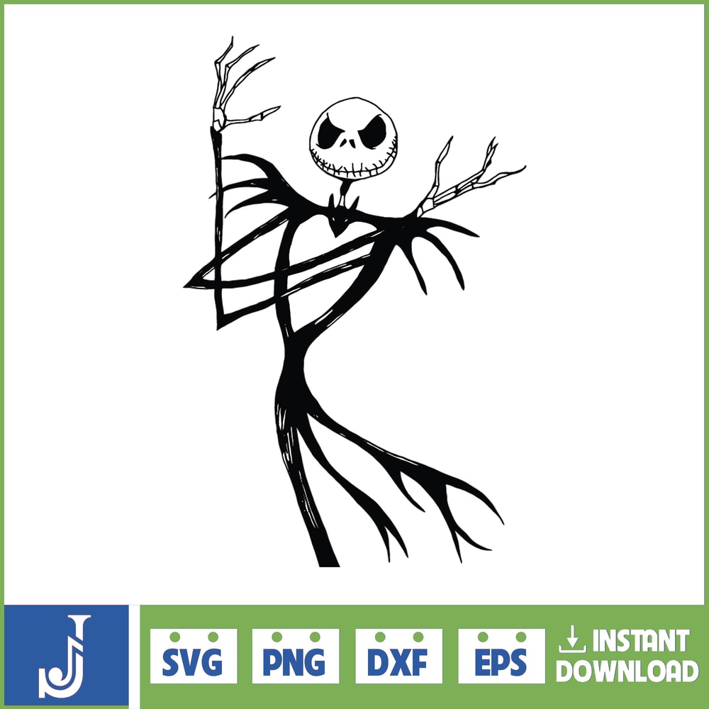 Jack Skellington Svg Layered Item, Jack Skellington Circular Face Svg, Jack Skellington Face Clipart, Cricut, Cut File, Sillhouette (172).jpg