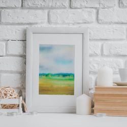 original watercolor painting | summer landscape art | minimal watercolor painting | small watercolor painting | summer