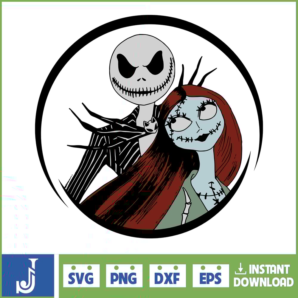 Jack Skellington Svg Layered Item, Jack Skellington Circular Face Svg, Jack Skellington Face Clipart, Cricut, Cut File, Sillhouette (181).jpg