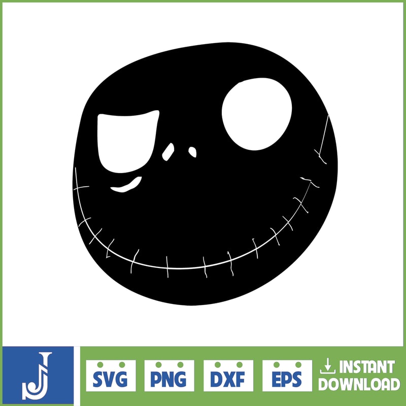 Jack Skellington Svg Layered Item, Jack Skellington Circular Face Svg, Jack Skellington Face Clipart, Cricut, Cut File, Sillhouette (206).jpg