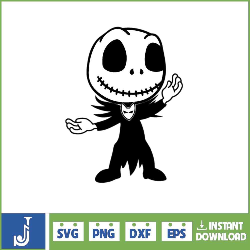 Jack Skellington Svg Layered Item, Jack Skellington Circular Face Svg, Jack Skellington Face Clipart, Cricut, Cut File, Sillhouette (21).jpg