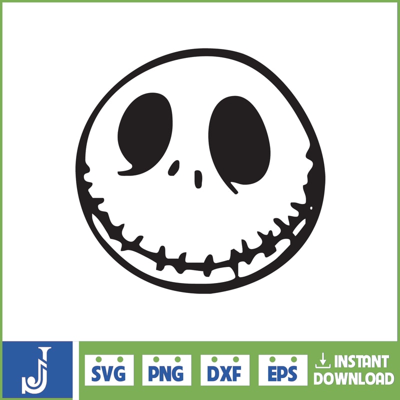 Jack Skellington Svg Layered Item, Jack Skellington Circular Face Svg, Jack Skellington Face Clipart, Cricut, Cut File, Sillhouette (221).jpg