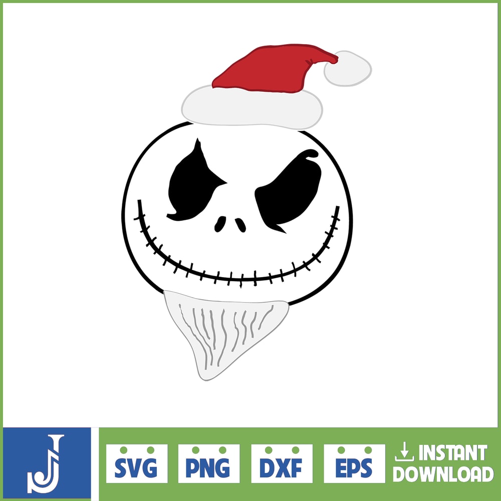 Jack Skellington Svg Layered Item, Jack Skellington Circular Face Svg, Jack Skellington Face Clipart, Cricut, Cut File, Sillhouette (222).jpg