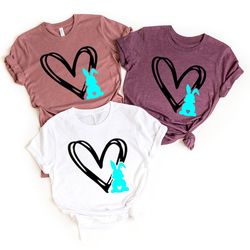 Bunny Heart shirt, Easter shirt, Easter bunny graphic tee, Easter shirts for women,Ladies Easter Bunny shirt,Easter Gift