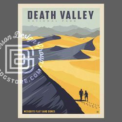 death valley national park travel poster by anderson design group | death valley print | mesquite flat sand dune