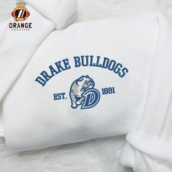 Drake Bulldogs Embroidered Sweatshirt, NCAA Embroidered Shirt, Drake Bulldogs Embroidered Hoodie, Unisex T-Shirt