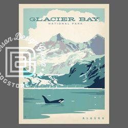 glacier bay travel poster by anderson design group | glacier bay national park print | glacier bay print