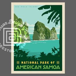 american samoa national park travel poster by anderson design group | national park beach print | american samoa