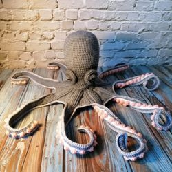 Knitted octopus. sea monster