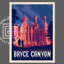 bryce canyon national park travel poster by anderson design group | national park print | bryce canyon stargazin