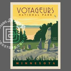 voyageurs national park travel poster by anderson design group | national park print | voyageurs rock garden print