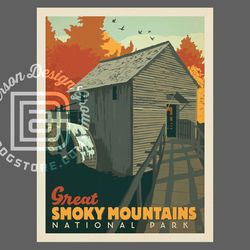 great smoky mountains national park travel poster by anderson design group | water house print | smoky mountain