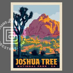 joshua tree national park travel poster by anderson design group | national park print | joshua tree jackrabbit