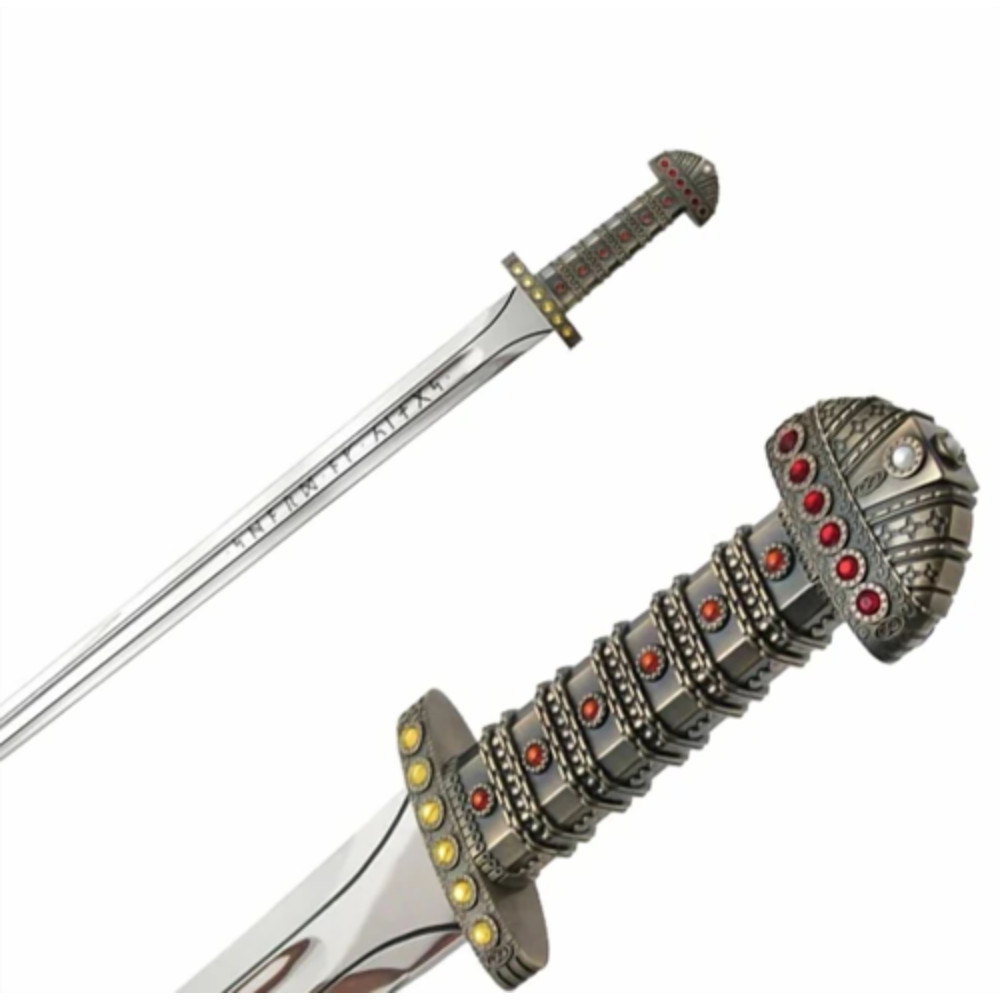 The Legendary Viking Sword of Kings Ragnar and Bjorns Functional Weapon with Wall Plaque 2png
