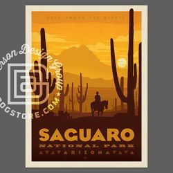 saguaro national park travel poster by anderson design group | desert print | rocky mountain print
