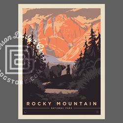 rocky mountain national park vintage travel poster by kenneth crane and anderson design group | national park art