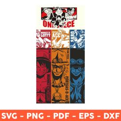 One Piece Svg, One Piece Characters Svg, Luffy Svg, Ace Svg, Sabo Svg, Anime Svg, Svg, Png, Dxf, Eps - Download