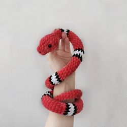 Plush snake, realistic venomous handmade snake, Crochet snake, Snake stuffed animals, Collectible snake, Snake plushie