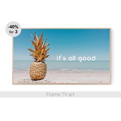 Frame TV Art Digital Download 4K, Samsung Frame TV art birthday seascape summer, Frame TV art blue beige ocean | 214