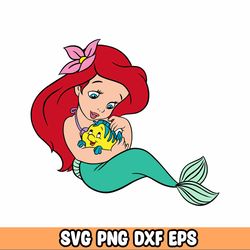 Little Mermaid Clipart, Little Mermaid PNG Instant Download, Ariel PNG, Princess shirt, Little Mermaid Birthday printabl