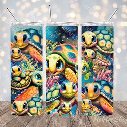 turtle tumbler png sublimation, ocean tumbler wrap