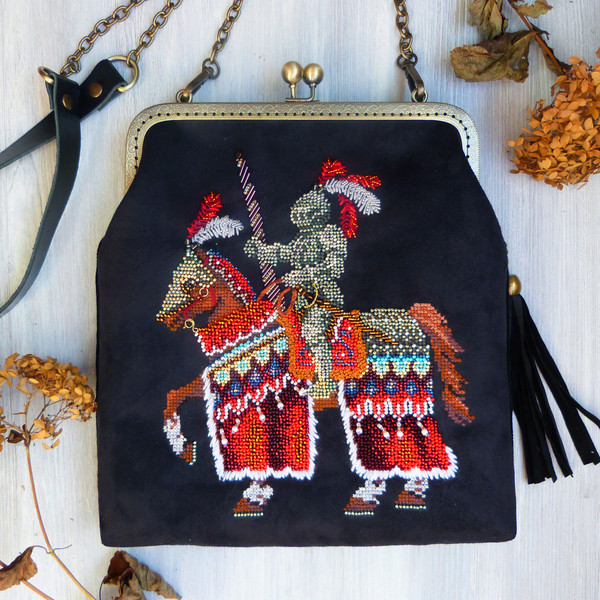 knight on horse bead embroidery bag.jpg
