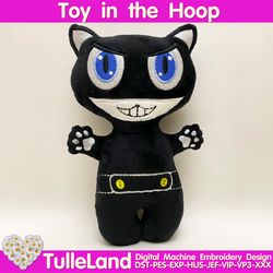 Cat Black Stuffed Toy In The Hoop  ITH Pattern plush Toy digital design for  Machine Embroidery