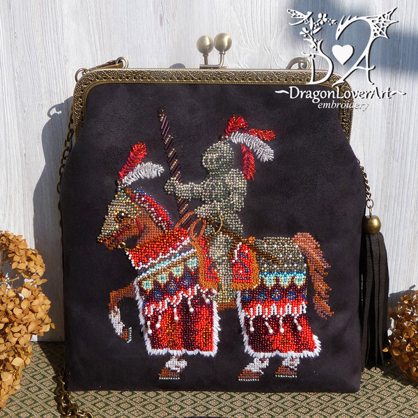 Rider on horse gothic embroidery bag.jpg