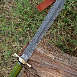 Hand Forged Damascus Steel Blade Dagger Double Edge Sword