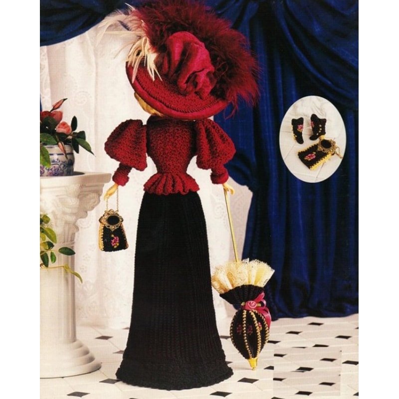 Victorian Fashion late 19th century doll Barbie gown crochet vintage pattern1.jpg